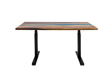 Resin Walnut River biroja galda virsma